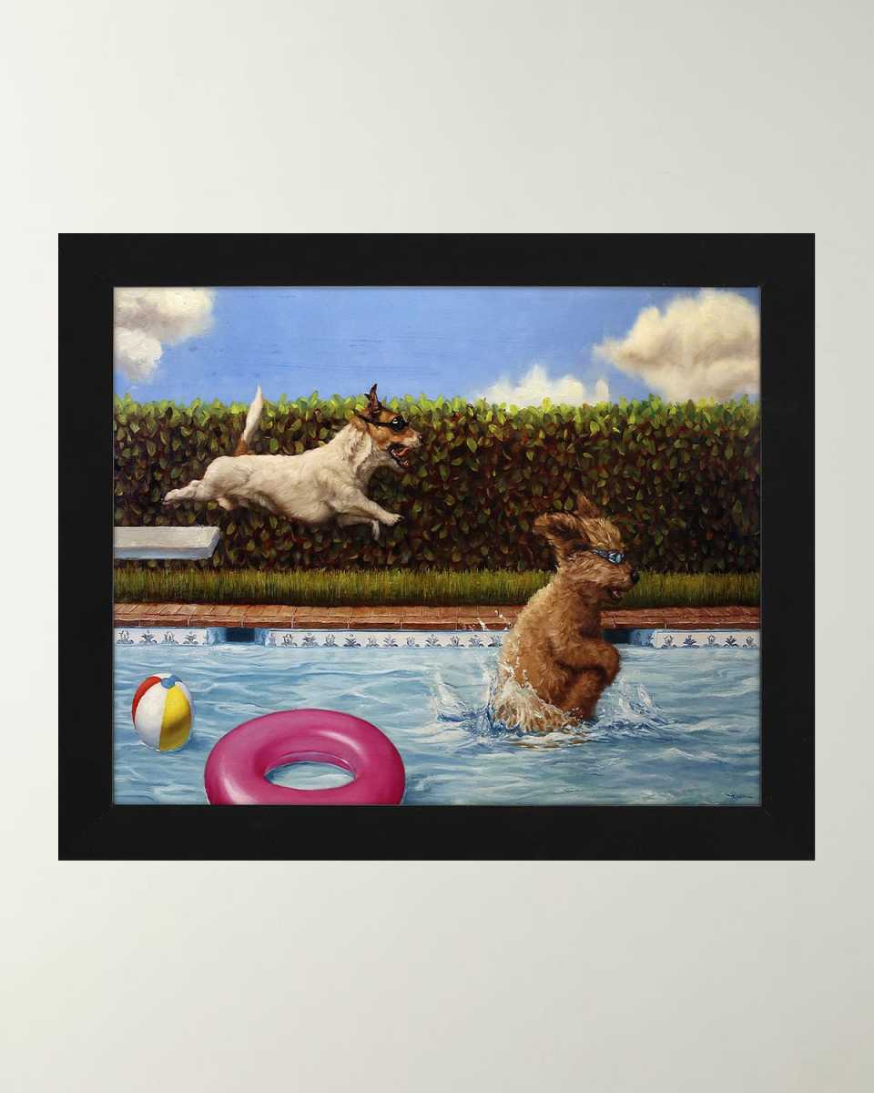 "Pool Party Ii" Framed Wall Art Print